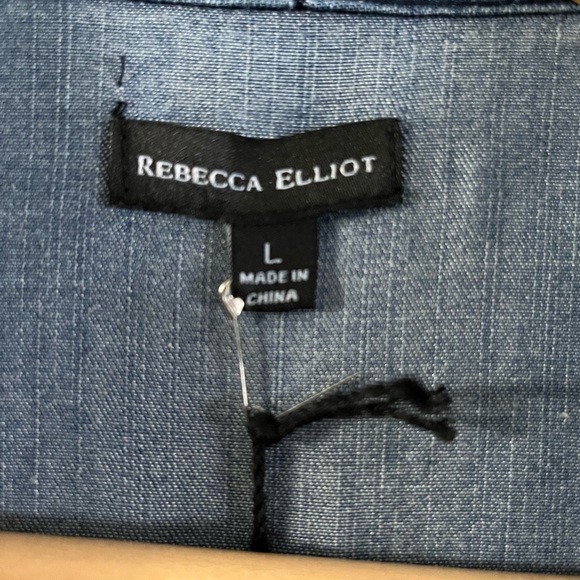 Rebecca Elliot Denim belted wrap dress. Size lg - Picture 3 of 3